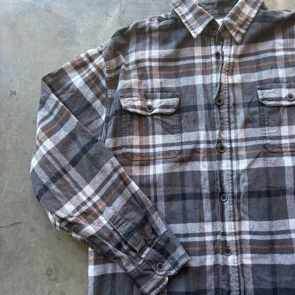 Jachs Heavy Flannel Shirt Men's XL Gray Button Up Long Sleeve Plaid Work Shirt - Picture 3 of 13